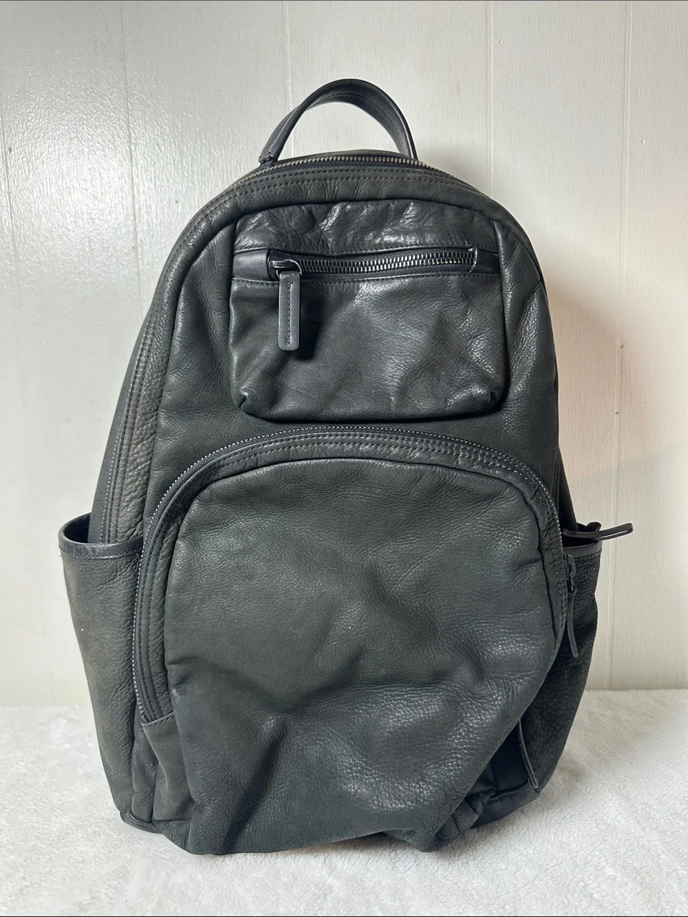 Black Leather Men’s Backpack - Sleek Everyday Carry